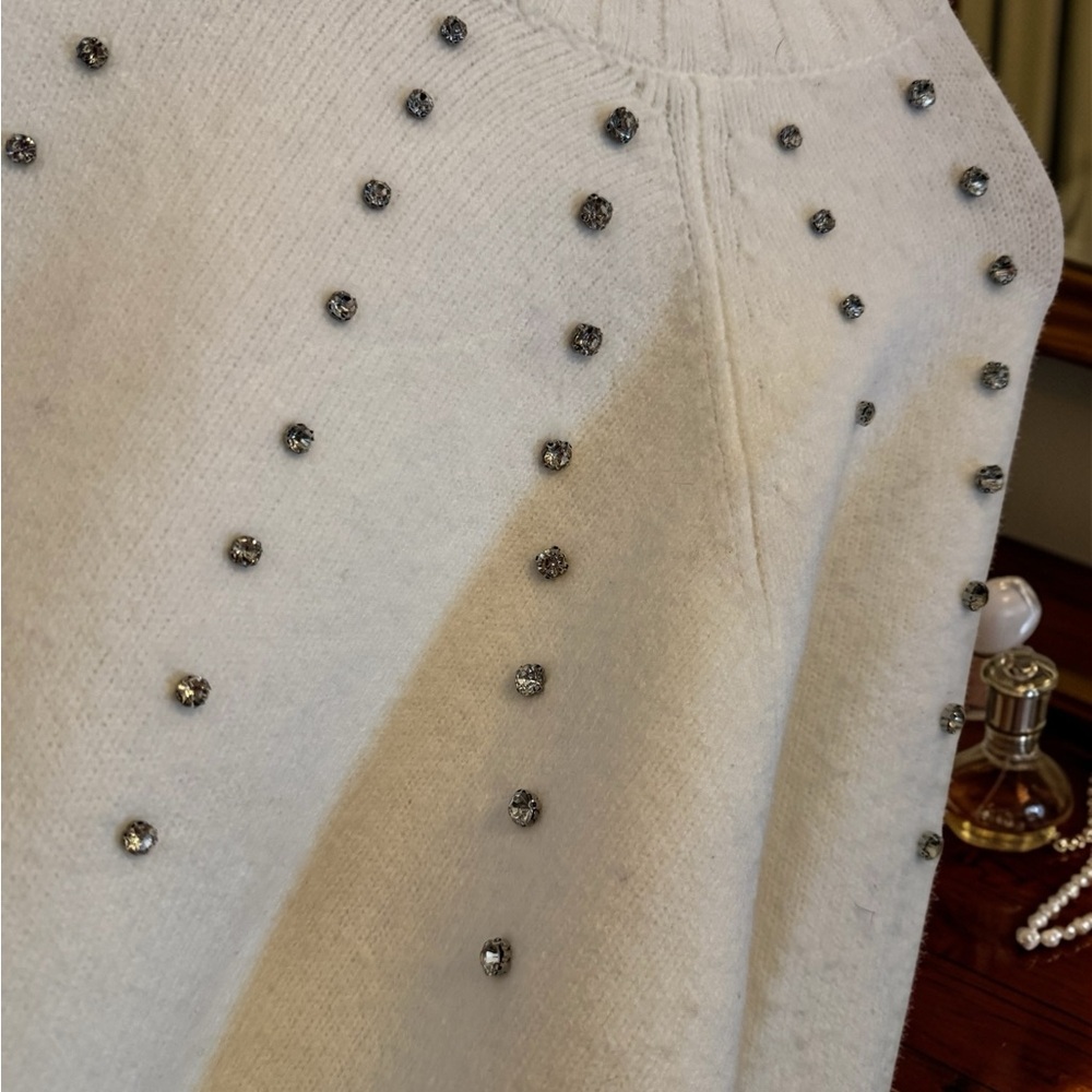 Ellen Tracy Ivory Sweater with Metallic Details - Picture 11 of 11